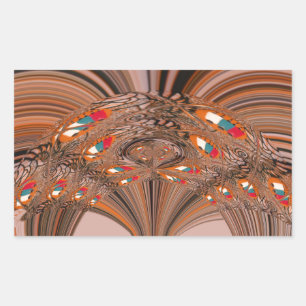 African Light Blonde Kaleidoscope Art Print Design Rectangular Sticker