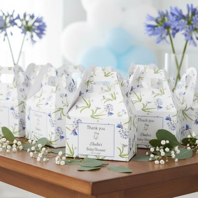 African Lily with Bluebird Mother and Baby Favour Box (Creator Uploaded)