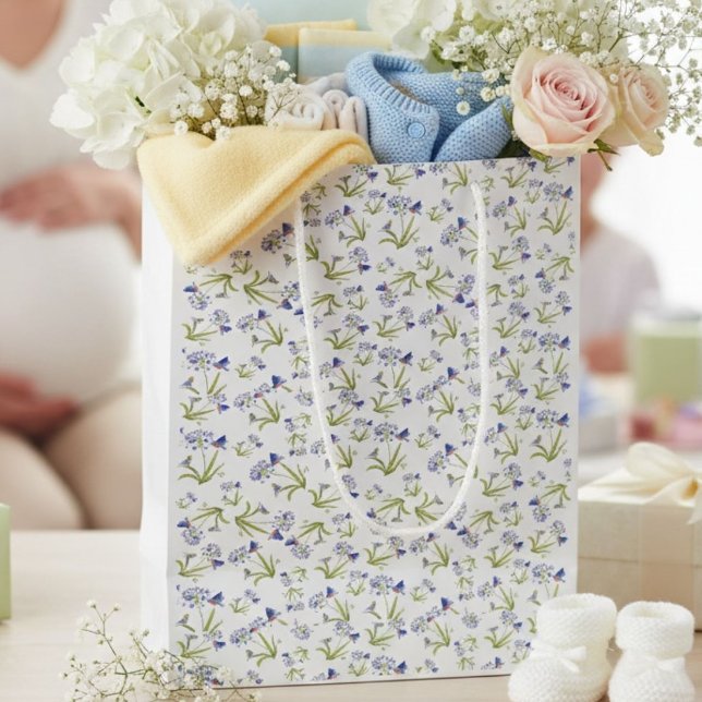 African Lily with Bluebird Mother and Baby Medium Gift Bag (Creator Uploaded)