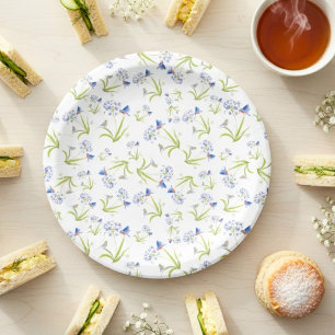 African Lily with Bluebird Mother and Baby Paper Plate