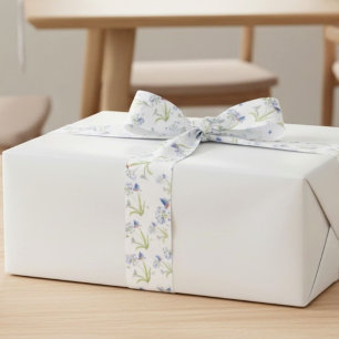 African Lily with Bluebird Mother and Baby Satin Ribbon