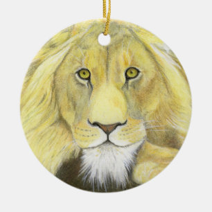 African Lion Ceramic Tree Decoration