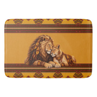 African Lion Couple Bath Mat