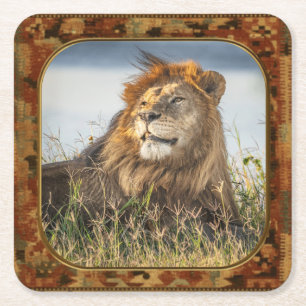 African Lion Drink Coaster