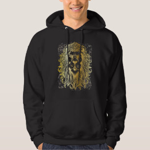 African Lion Golden Grunge Retro Style Hoodie