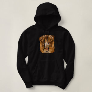 African Lion In Cave Hand Drawn Digital Art Portra Hoodie