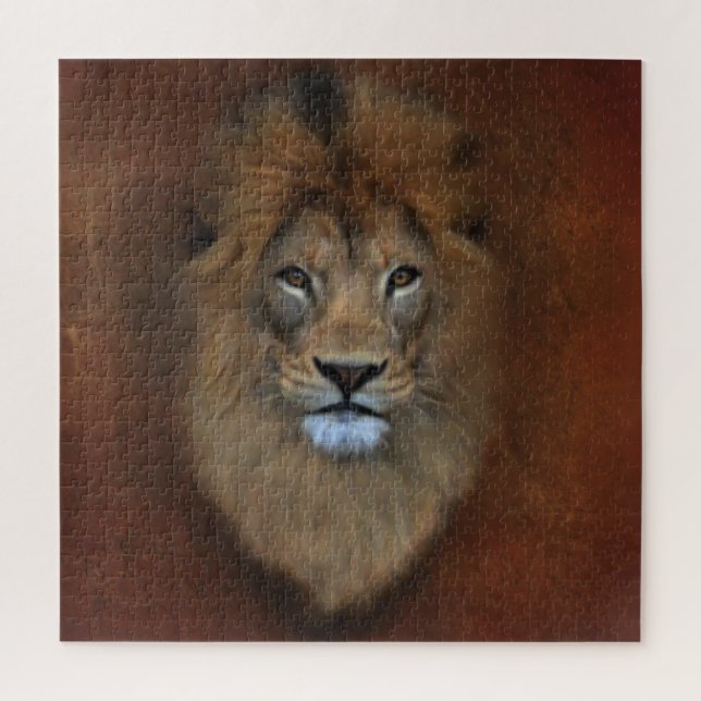 African Lion in pastel contempory animal art Jigsaw Puzzle (Vertical)