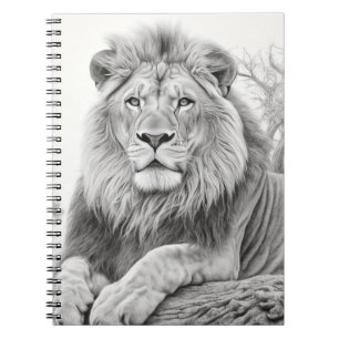 African Lion Pencil Drawing Notebook