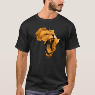 African Lion Roaring Safari Culture Africa Map 1 T-Shirt