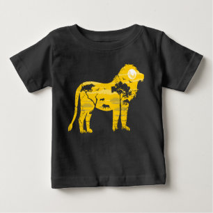 African Lion Savanah Full Moon Silhouette Baby T-Shirt