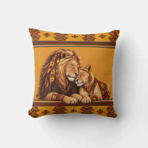 African Lion Wedding Cushion