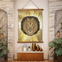 African Lion Wild Cat Modern Polygonal Animal Art