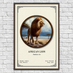 African Lion Zoology Series Poster