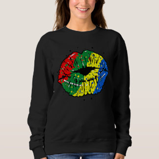African Lips Africa Flag Black History Month Pride Sweatshirt