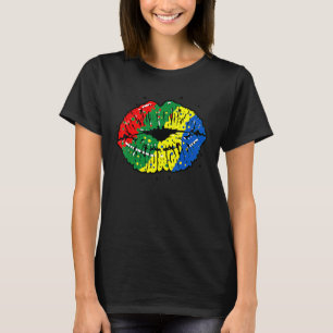 African Lips Africa Flag Black History Month Pride T-Shirt