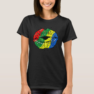 African Lips Africa Flag Black History Month Pride T-Shirt