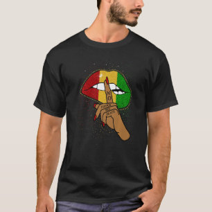 African Lips Africa Flag Black History Month Pride T-Shirt