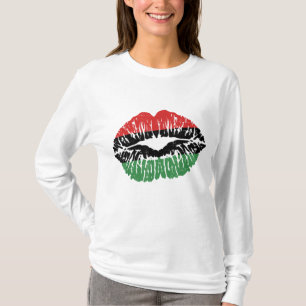 African Lips Flag Melanin Black History Month Prid T-Shirt
