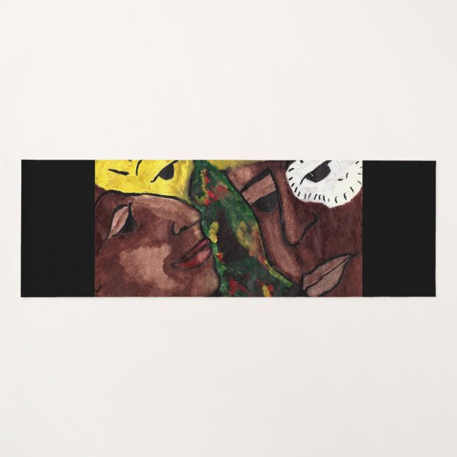 AFRICAN LOVE MASK YOGA MAT (Front (Horizontal))