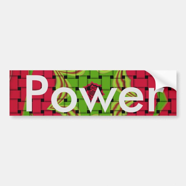 African Lovely Woven Red and Lemon Green Design Bumper Sticker (Front)