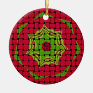 African Lovely Woven red design Ceramic Tree Decoration