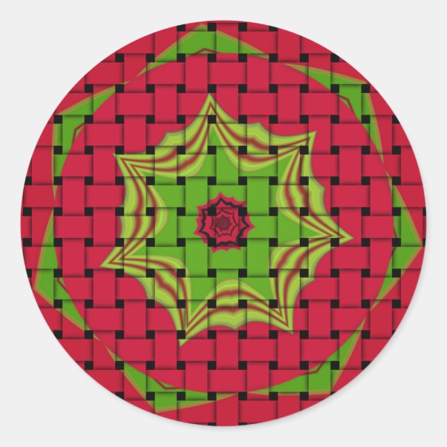 African Lovely Woven red design Classic Round Sticker (Front)