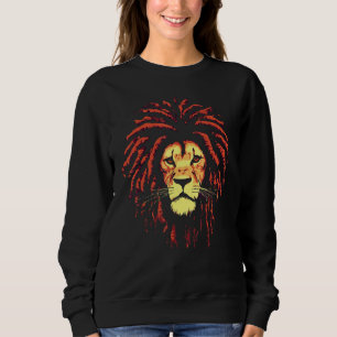 African Male Lion Dreadlock Rasta Hair Safari Cul Sweatshirt