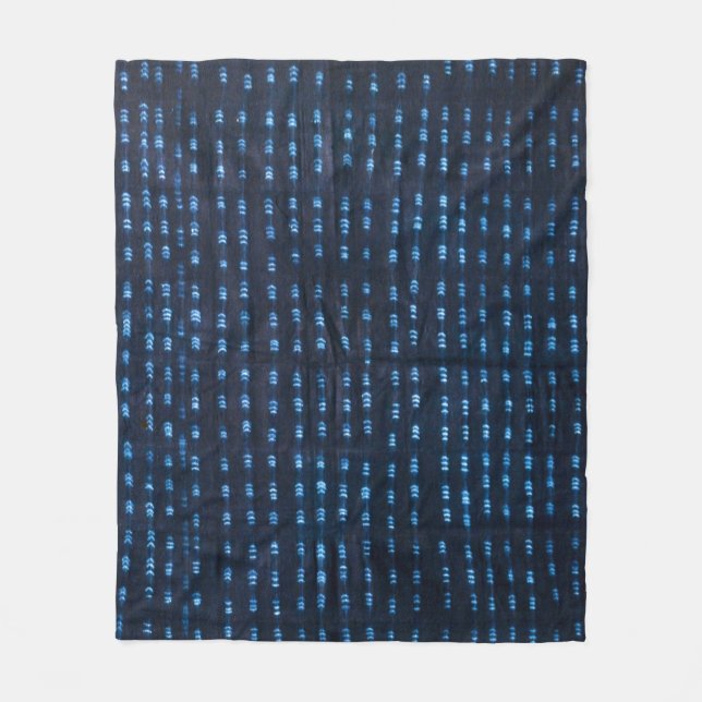 African (Mali) Pattern Indigo | Fleece Blanket (Front)