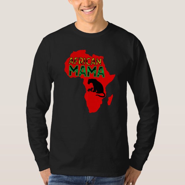 African Mama Lioness Red T-Shirt (Front)