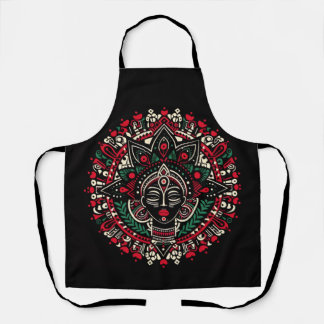African Mandala Art Black Woman Portrait Apron