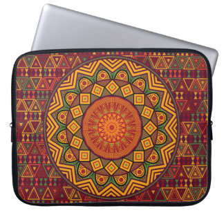 African mandala, Polynesian circular designs. Laptop Sleeve