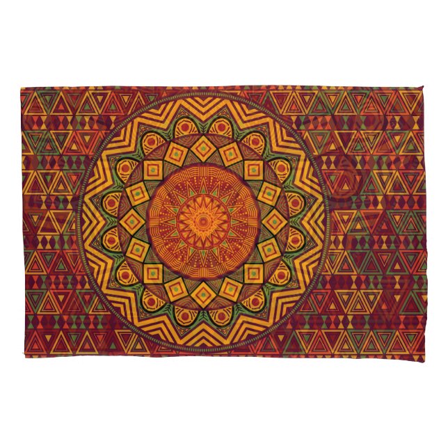 African mandala, Polynesian circular designs. Pillowcase (Front)