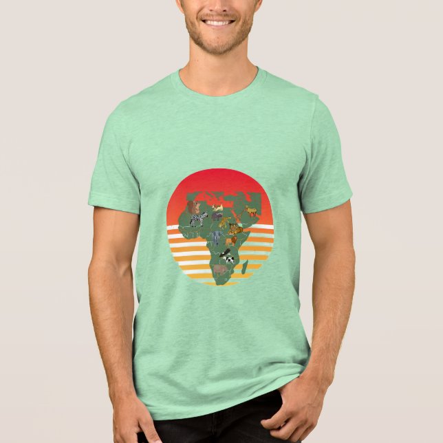 African Map abstract Tri-Blend Shirt (Front)