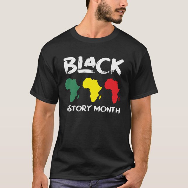 African Map Black History Month T-Shirt (Front)