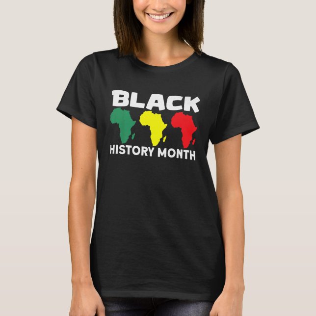 African Map Black History Month T-Shirt (Front)