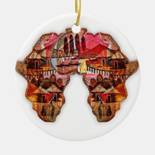 African Map: Celebrate the Season with Culture Ceramic Tree Decoration