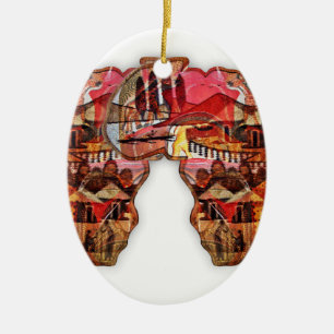 African Map: Celebrate the Season with Culture Ceramic Tree Decoration