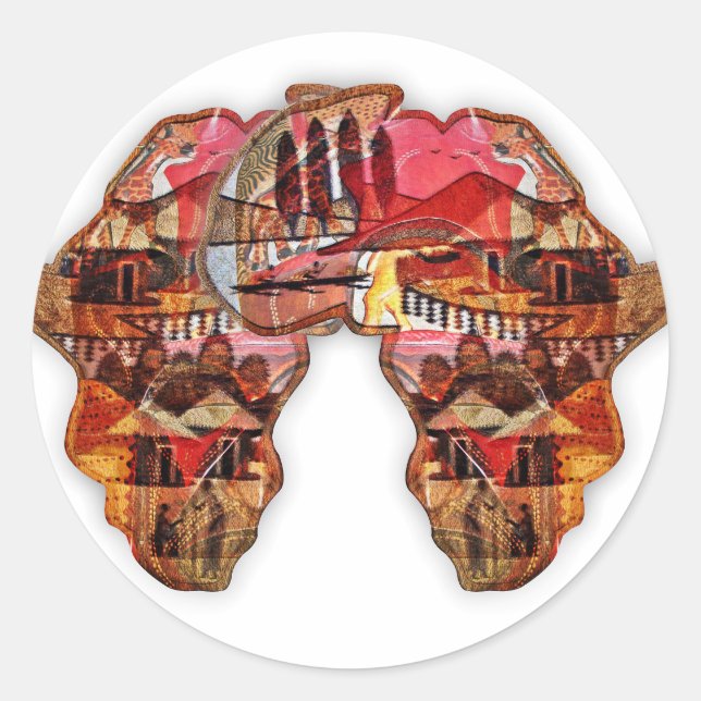 African Map: Celebrate the Season with Culture Classic Round Sticker (Front)