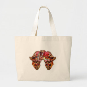 African Map: Celebrate the Season with Culture Large Tote Bag