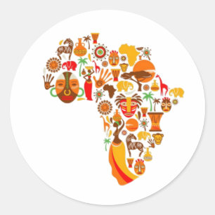 African map classic round sticker