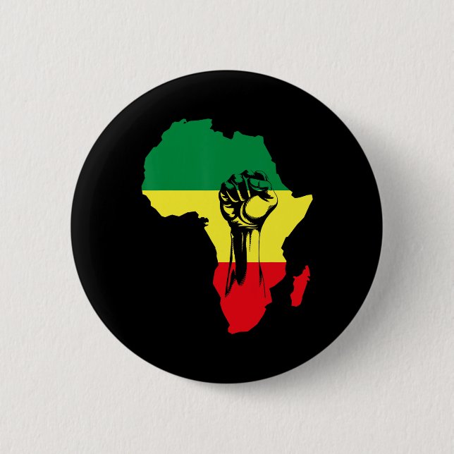 African Map Fist Black History Native Americans  6 Cm Round Badge (Front)
