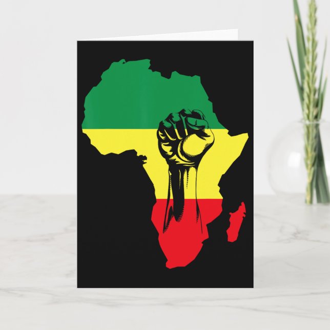 African Map Fist Black History Native Americans  Card (Front)