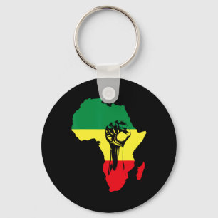 African Map Fist Black History Native Americans  Key Ring