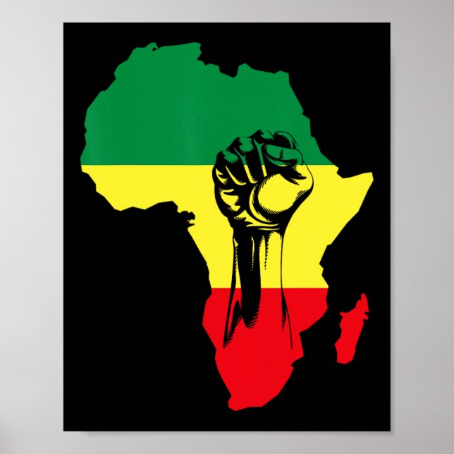 African Map Fist Black History Native Americans  Poster (Front)