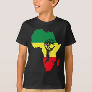 African Map Fist Black History Native Americans  T-Shirt