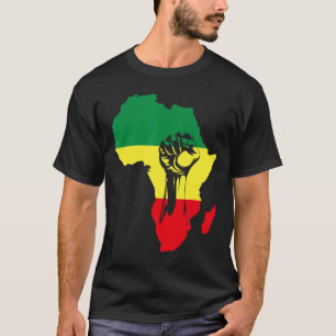 African Map Fist Black History Native Americans T-Shirt
