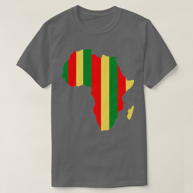 African Map Green Red Yellow T-Shirt (Design Front)