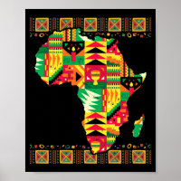African Map Kente Art Black Afro Pride Africa