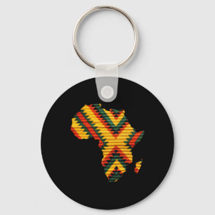 African Map Kente Art Pattern Men Women Black Hist Key Ring