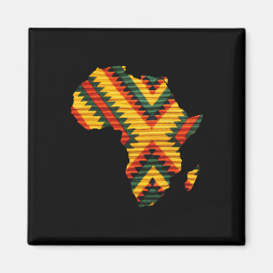 African Map Kente Art Pattern Men Women Black Hist Magnet